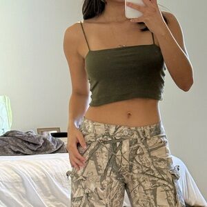 Aeropostale Olive Green Crop Top